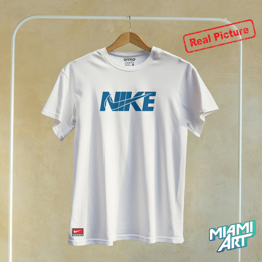 T-Shirt White Nike Corp Blue