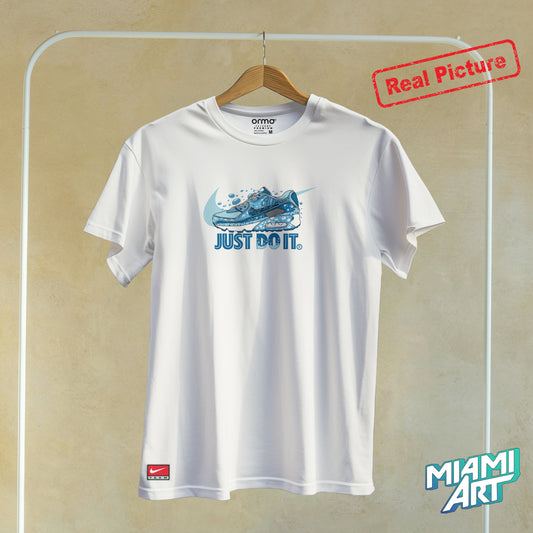T-Shirt White Nike Air Max Blue