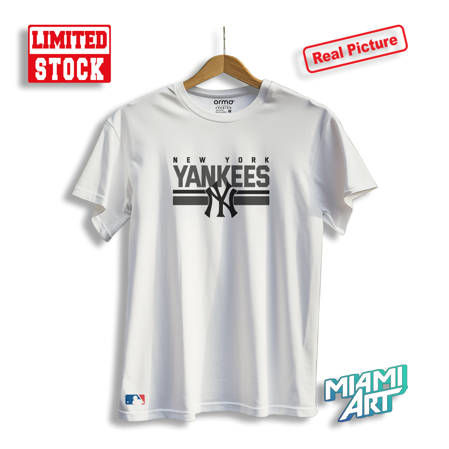 T-Shirt White MLB Yankees Black