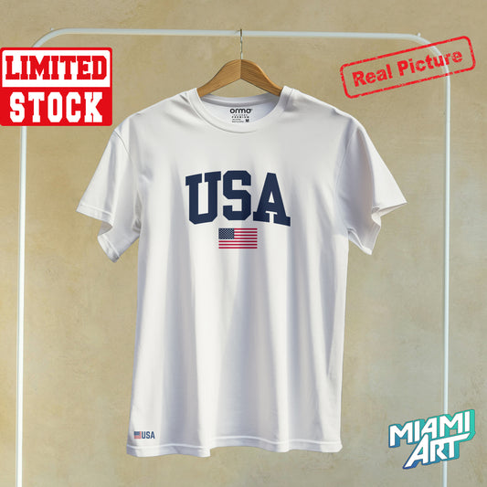T-Shirt White USA Flag