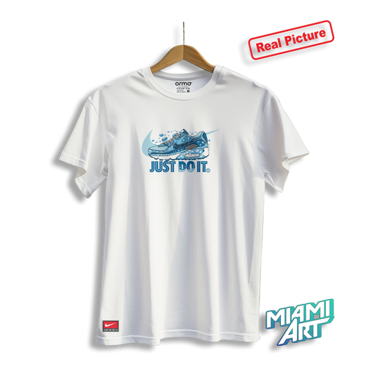 T-Shirt White Nike Air Max Blue